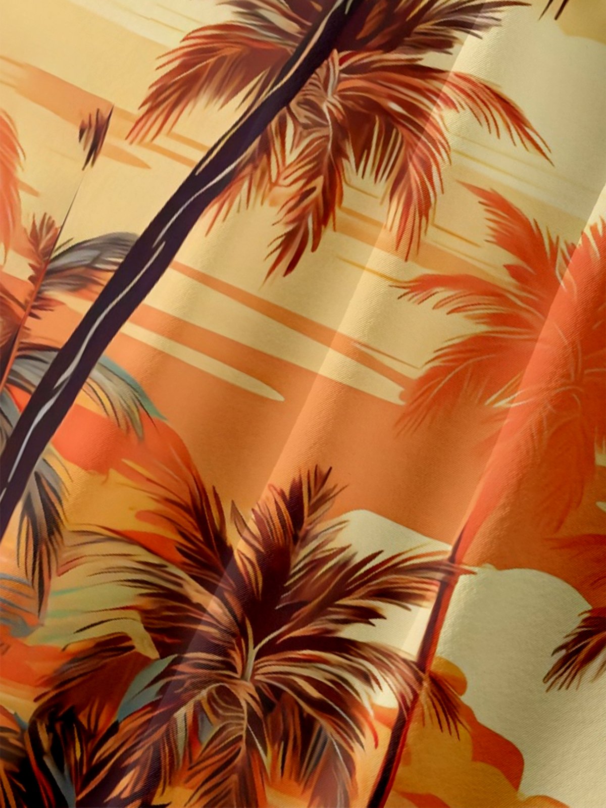 Moisture-wicking Palm Tree Chest Pocket Hawaiian Shirt