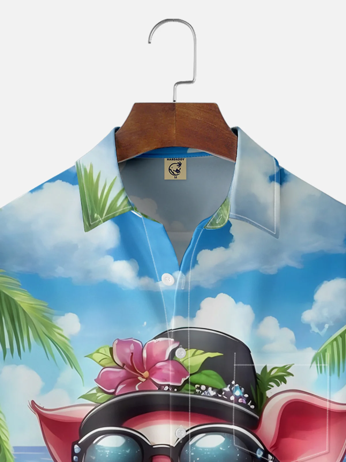 Moisture-wicking Piggy on Vacation Chest Pocket Hawaiian Shirt