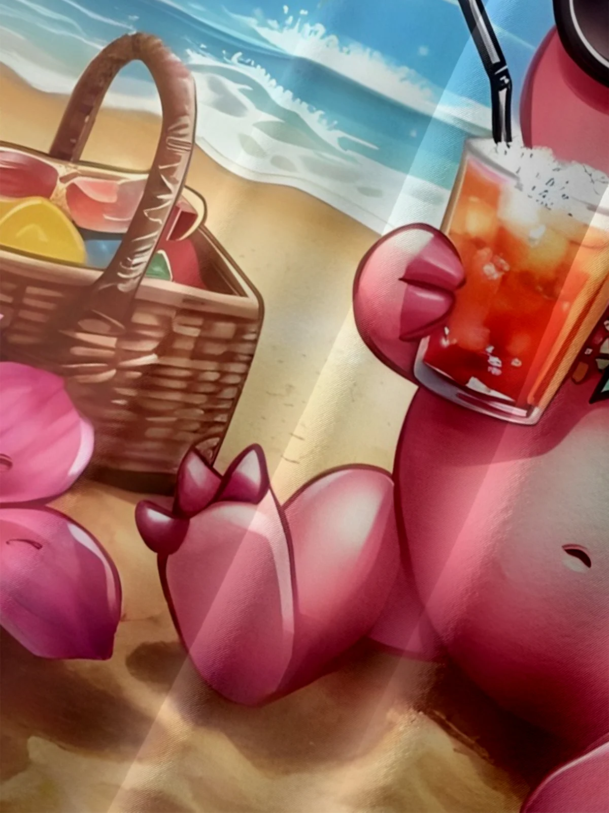 Moisture-wicking Piggy on Vacation Chest Pocket Hawaiian Shirt
