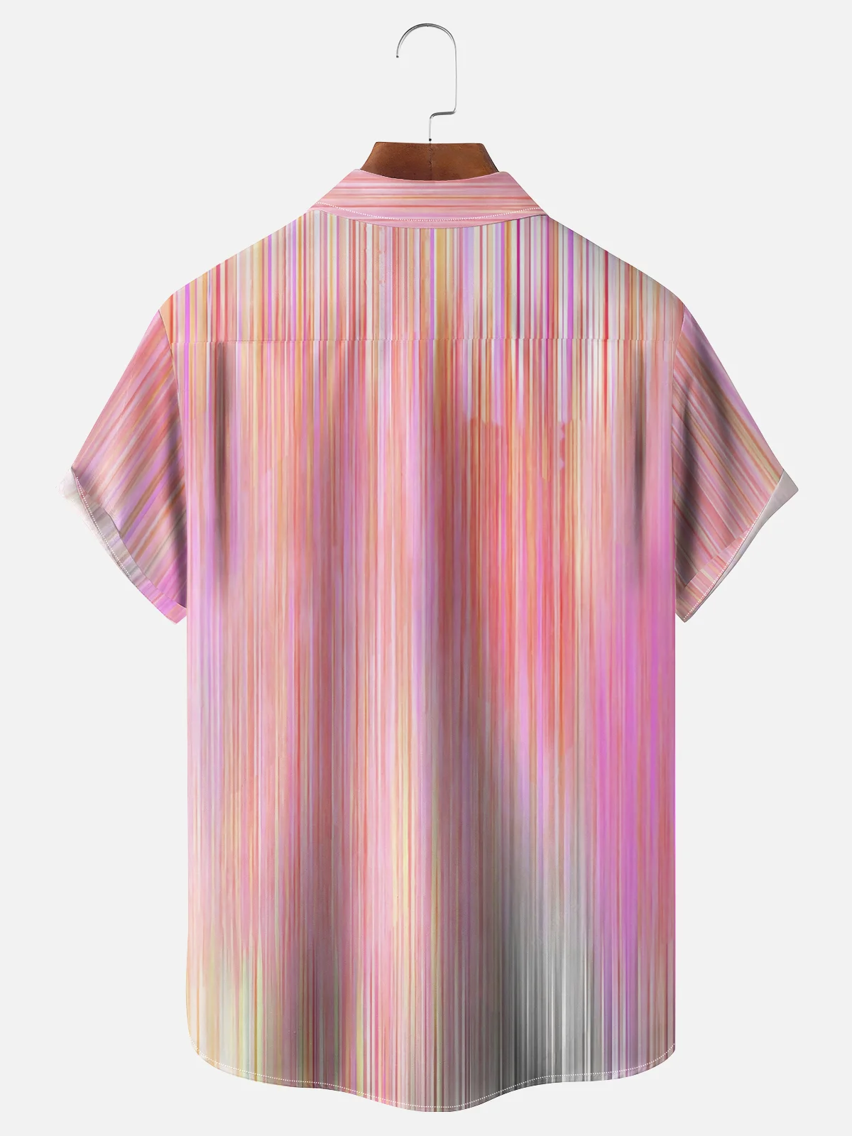 Moisture-wicking Gradient Striped Chest Pocket Casual Shirt