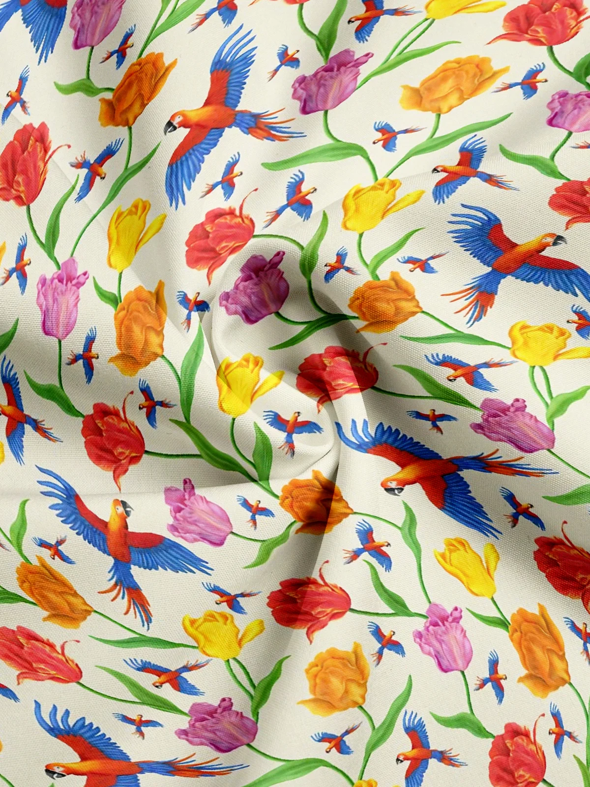 Moisture-wicking Parrots Floral Aloha Shirt