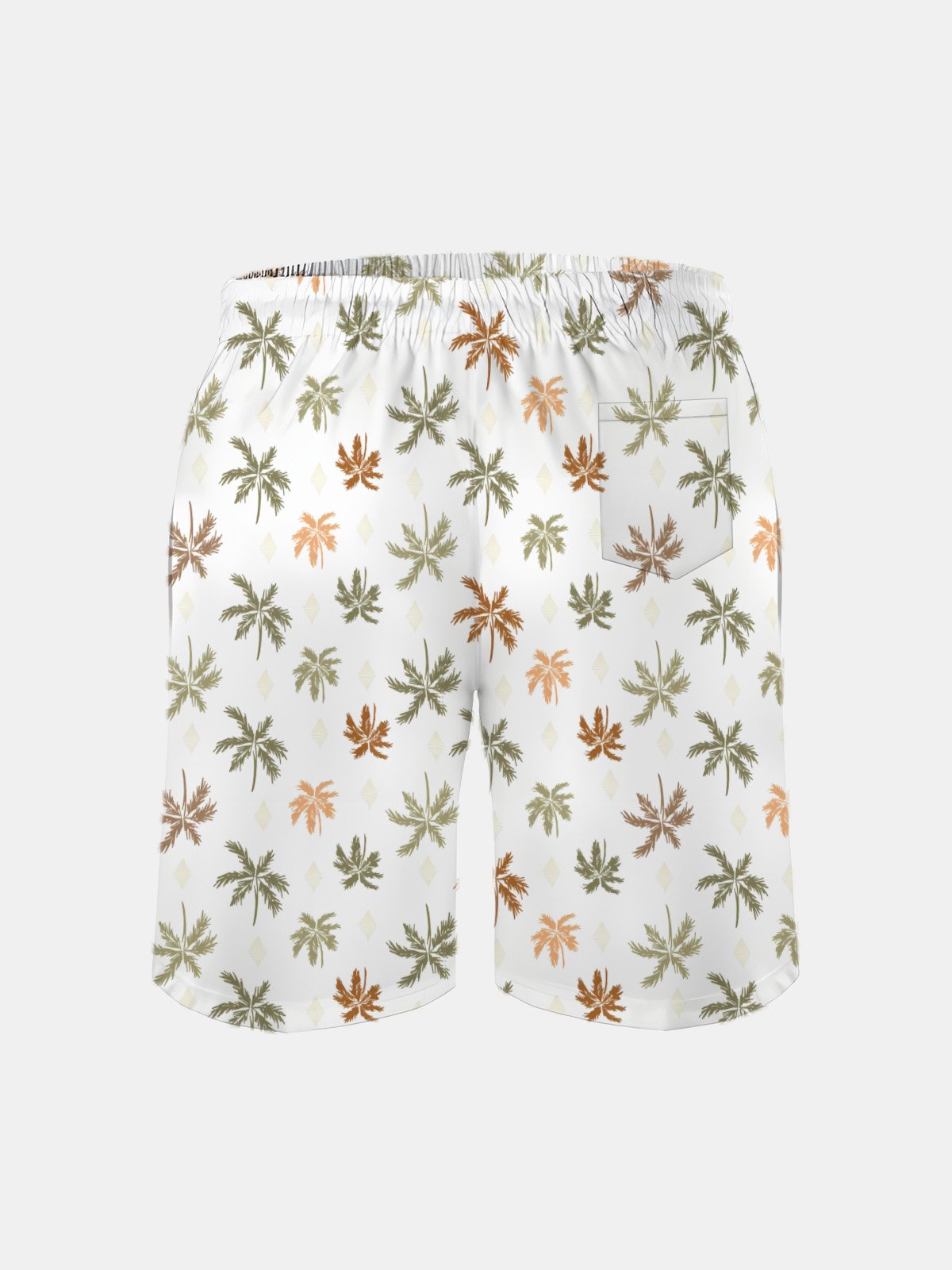 Men's Swim Trunks Hawaiian Tropical Palm Tree Beach Shorts with Pockets