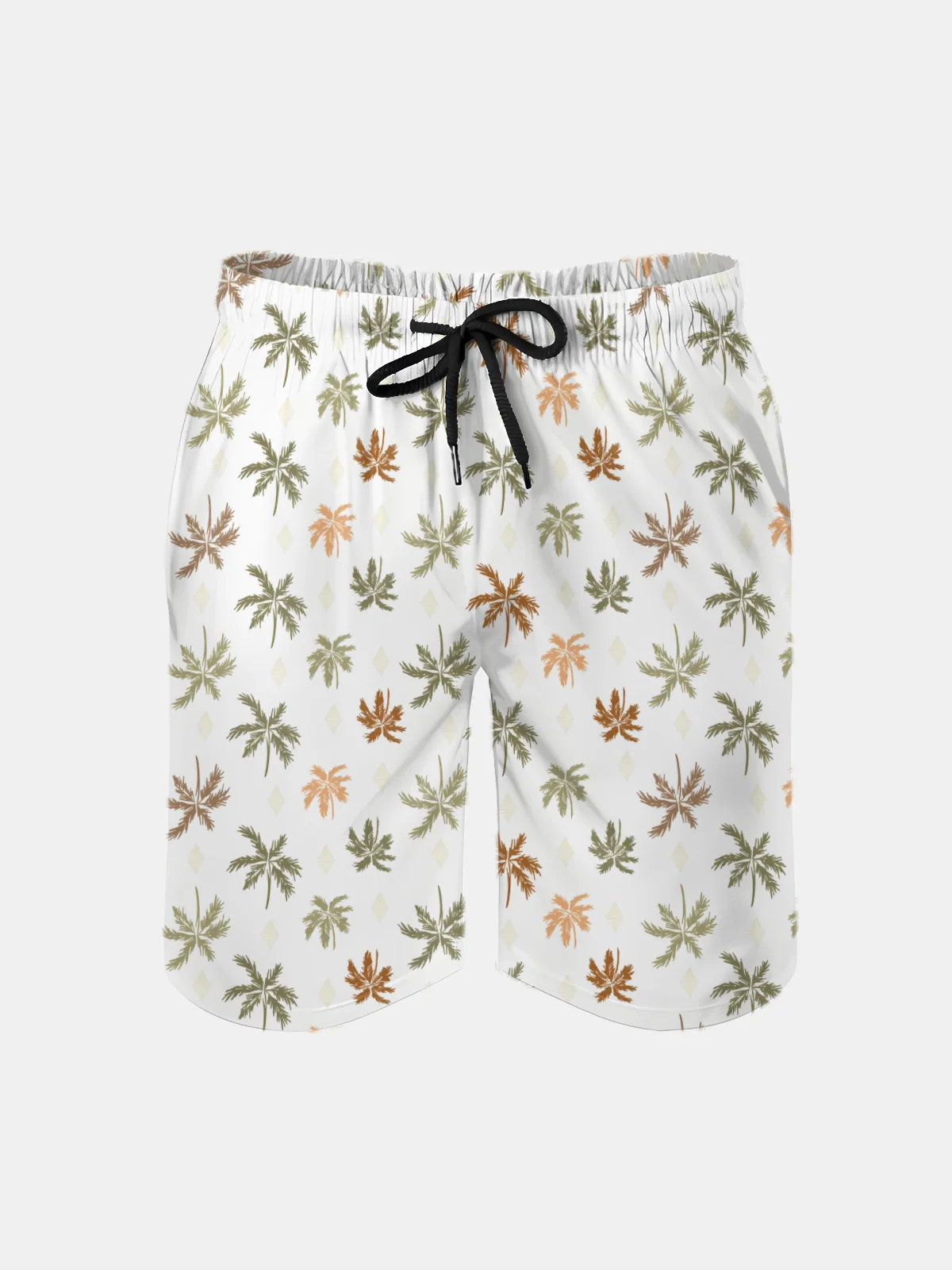 Men's Swim Trunks Hawaiian Tropical Palm Tree Beach Shorts with Pockets