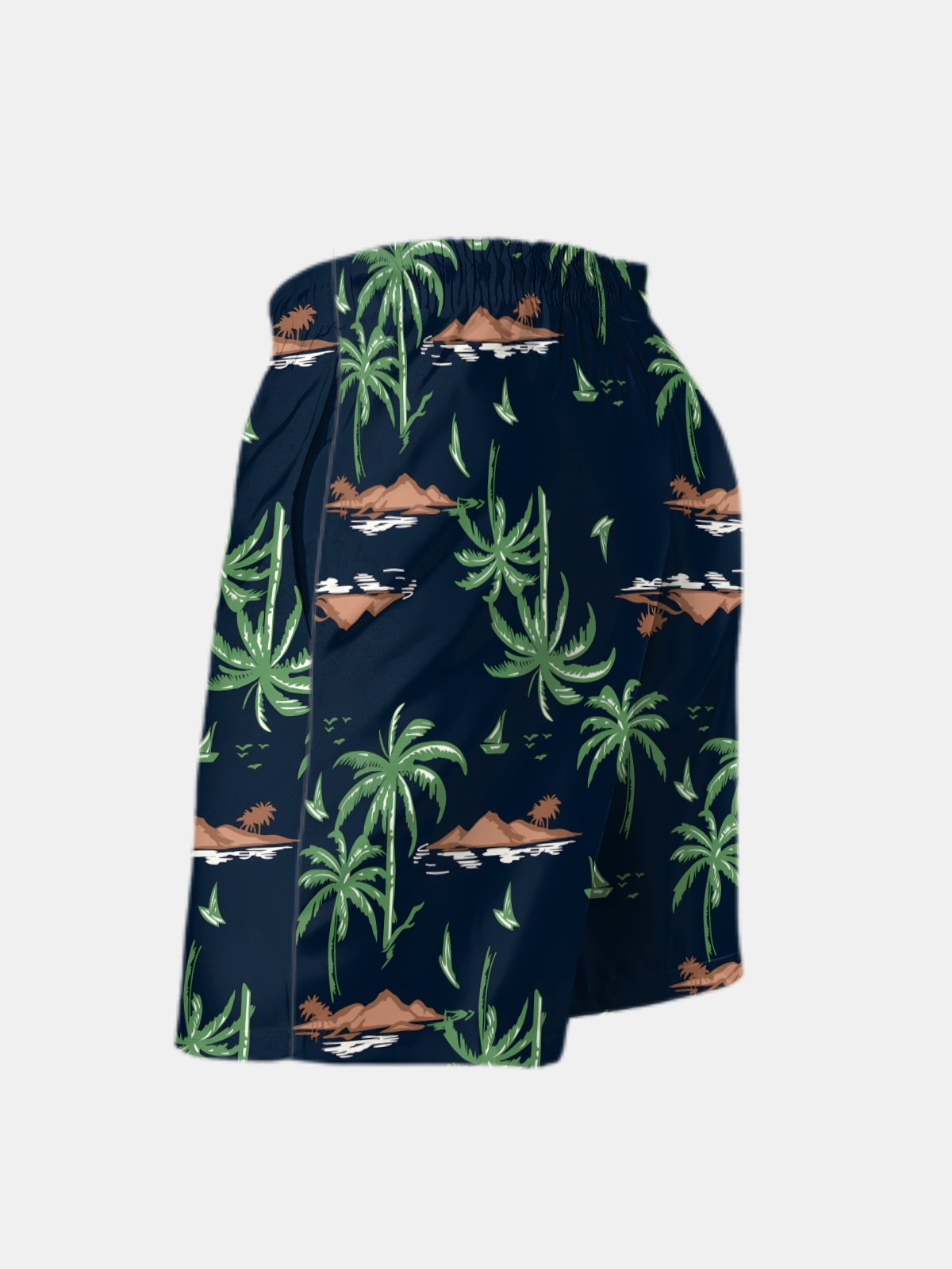 Men's Swim Trunks Hawaiian Tropical Palm Tree Beach Shorts with Pockets