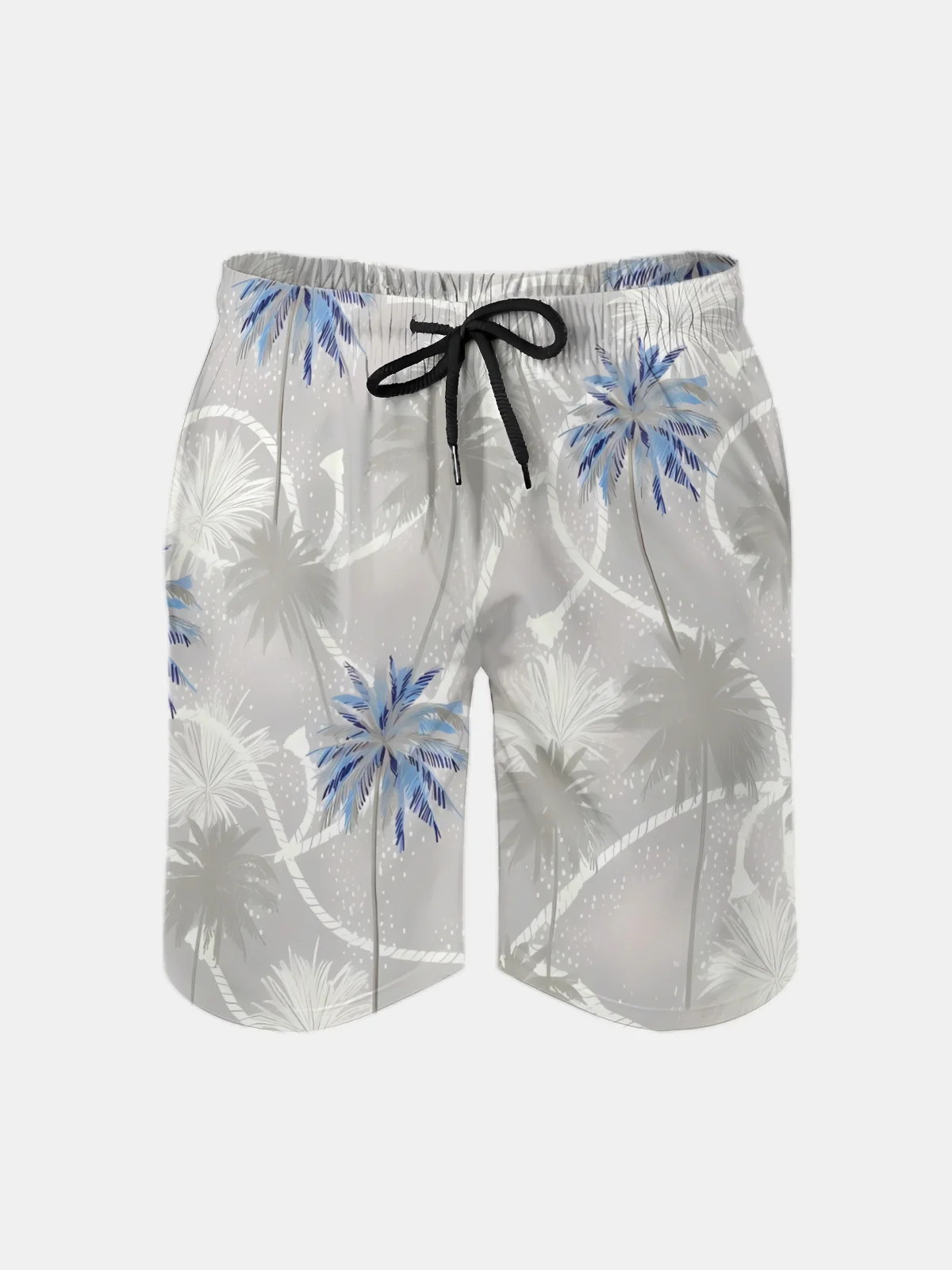 Men's Swim Trunks Hawaiian Tropical Palm Tree Beach Shorts with Pockets