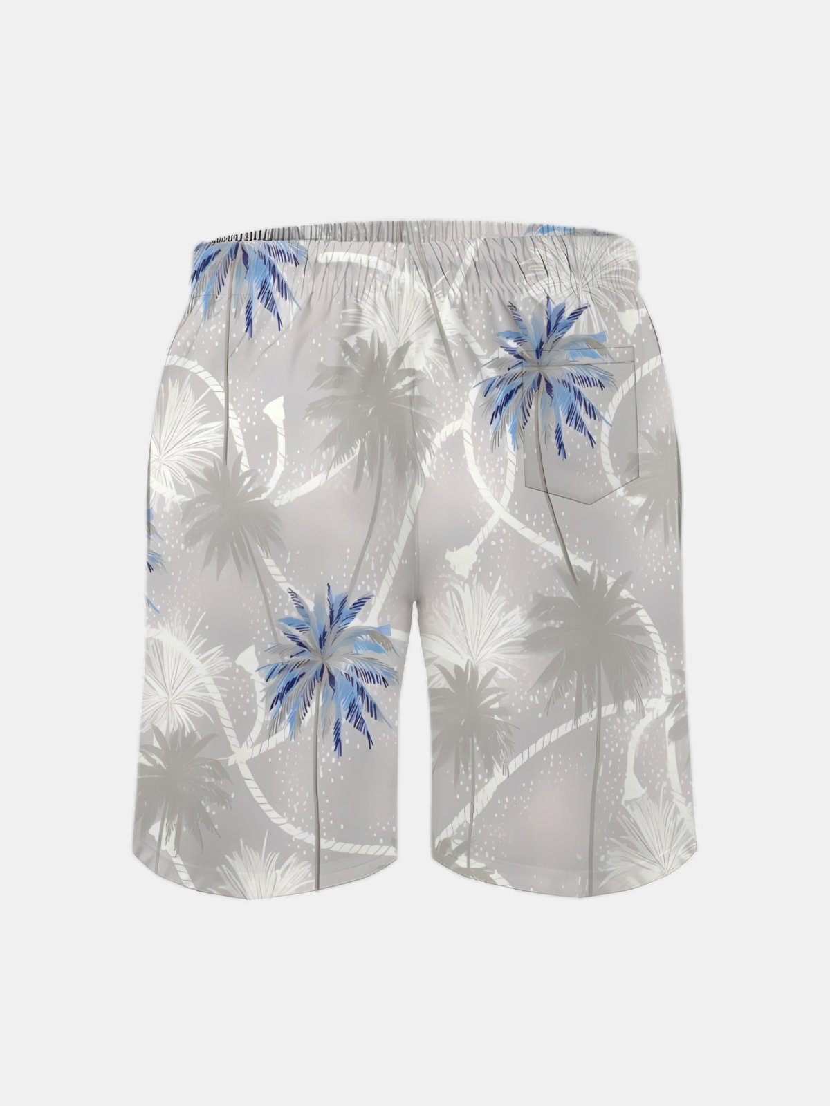 Men's Swim Trunks Hawaiian Tropical Palm Tree Beach Shorts with Pockets