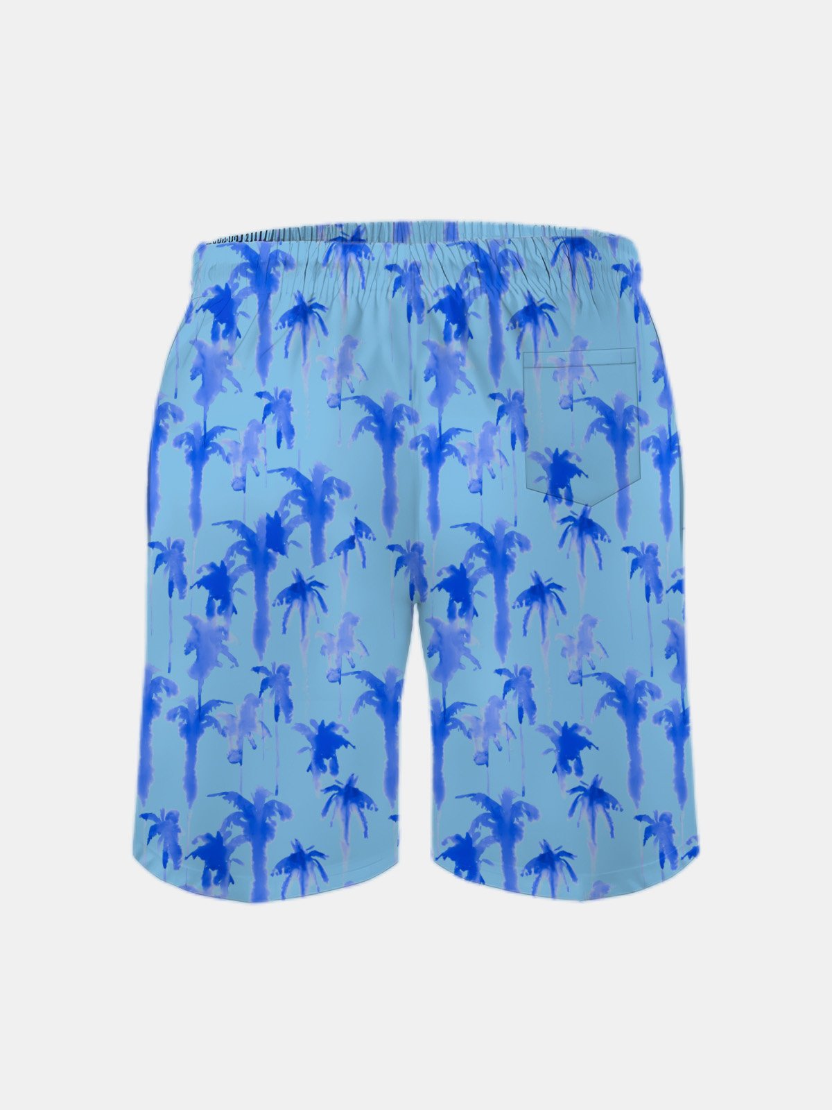 Men's Swim Trunks Hawaiian Tropical Palm Tree Beach Shorts with Pockets