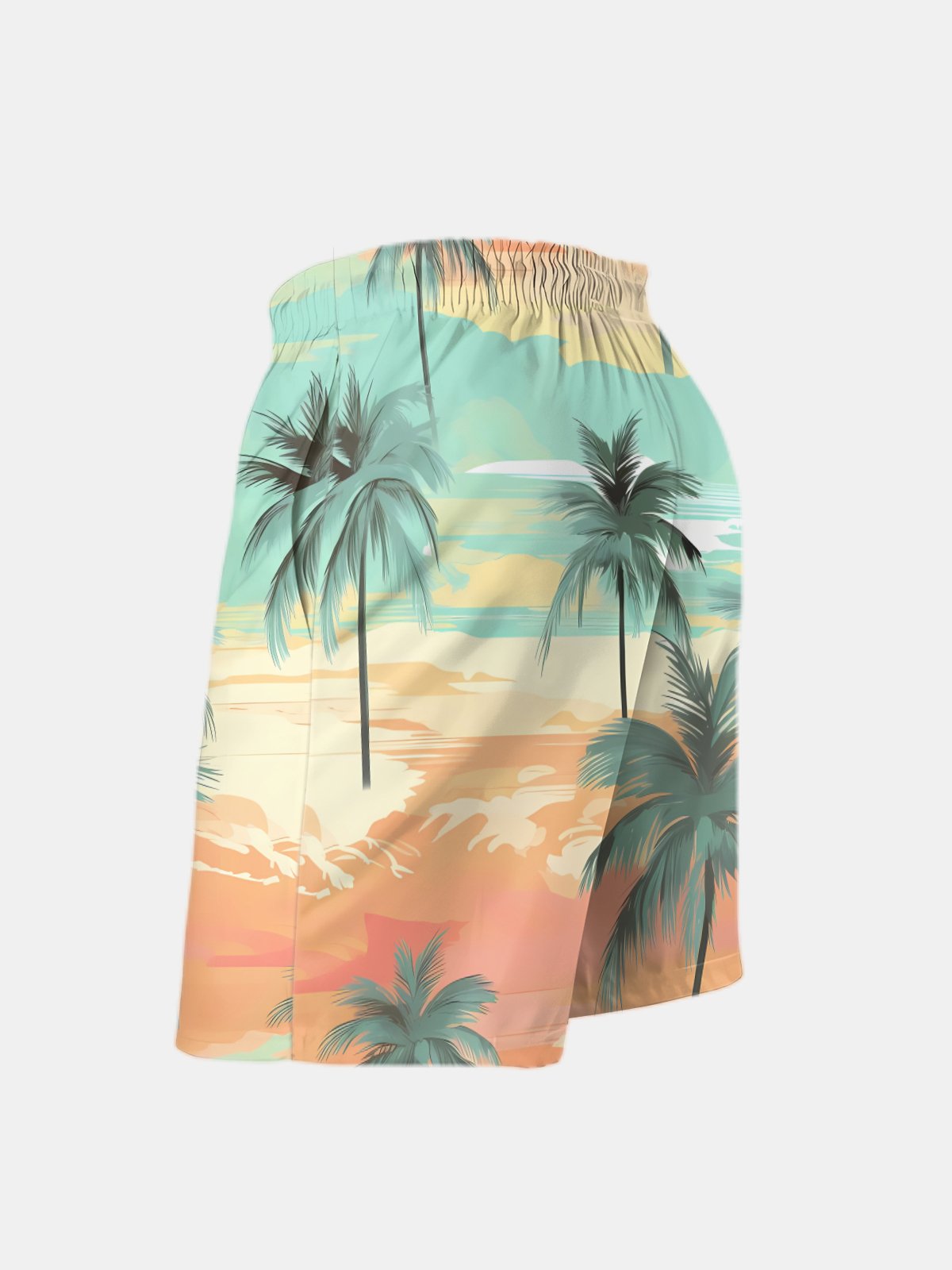 Men's Swim Trunks Hawaiian Tropical Palm Tree Beach Shorts with Pockets