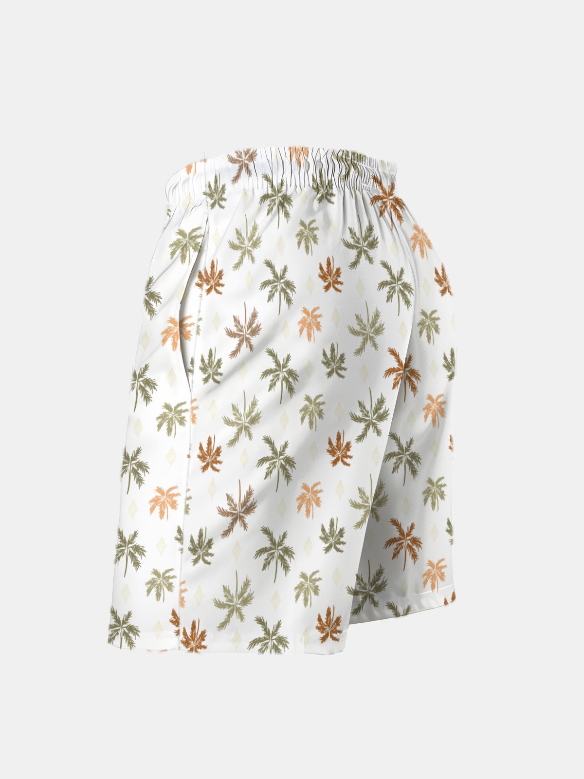 Men's Swim Trunks Hawaiian Tropical Palm Tree Beach Shorts with Pockets