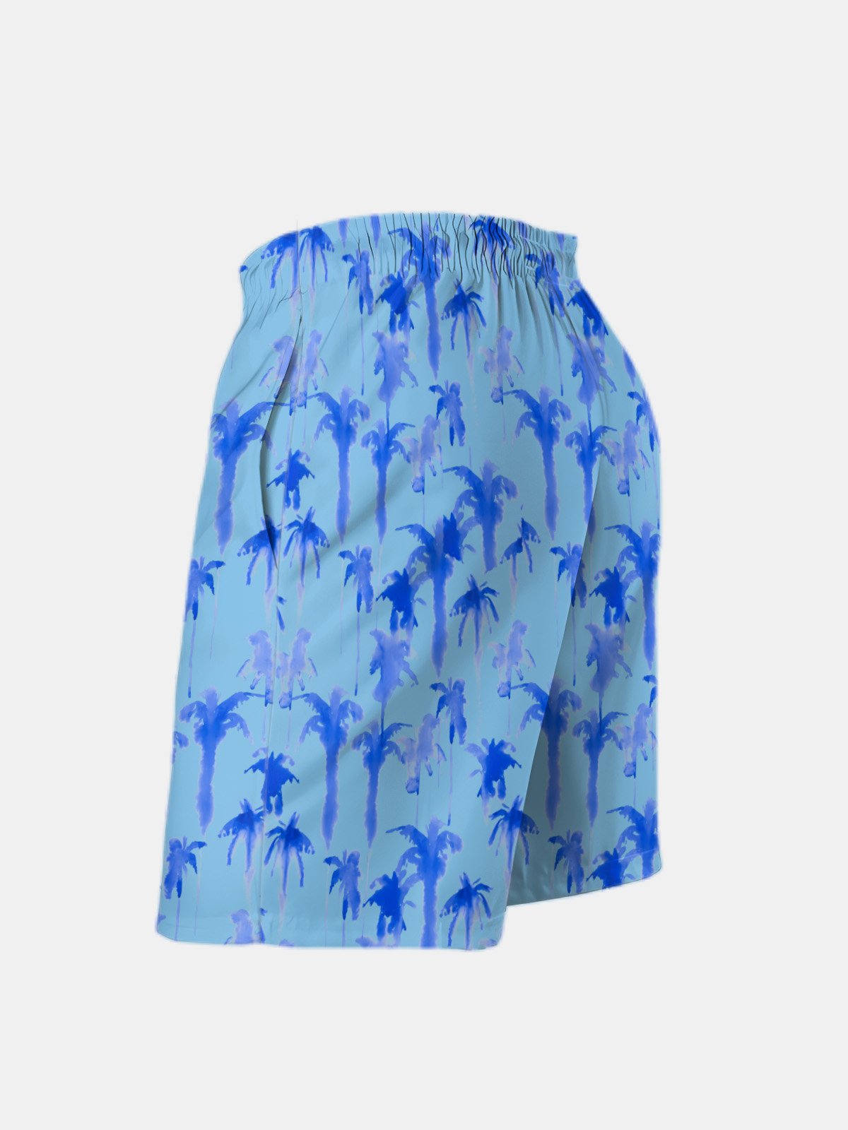 Men's Swim Trunks Hawaiian Tropical Palm Tree Beach Shorts with Pockets