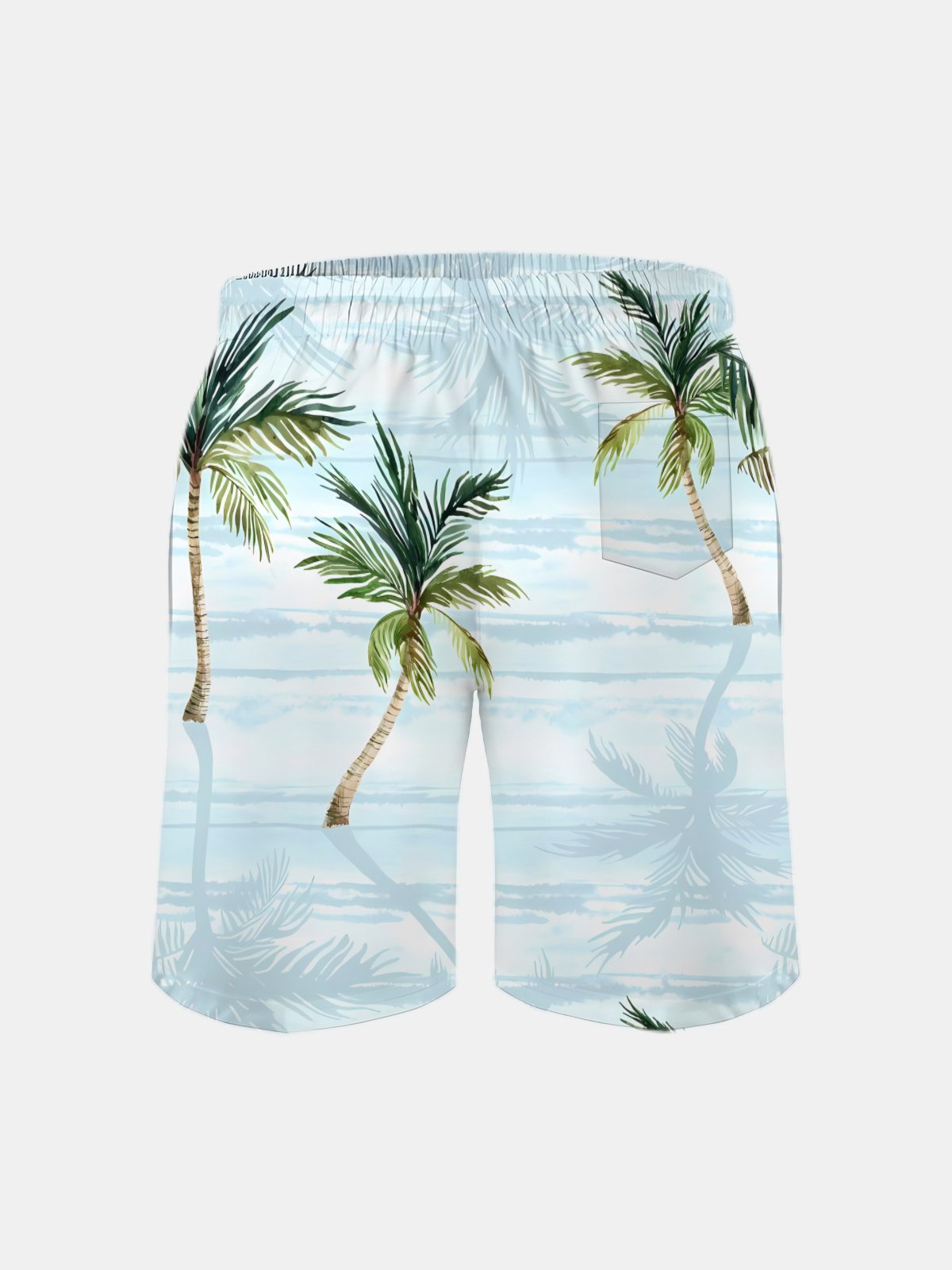 Men's Swim Trunks Hawaiian Tropical Palm Tree Beach Shorts with Pockets