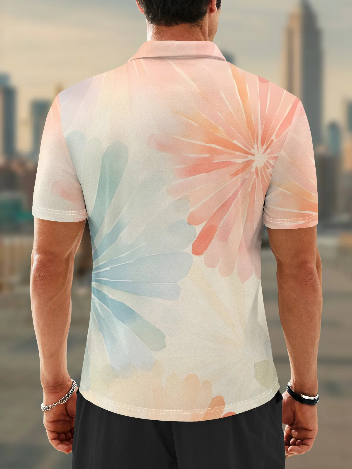Moisture Wicking Hawaiian Flowers Golf Polo