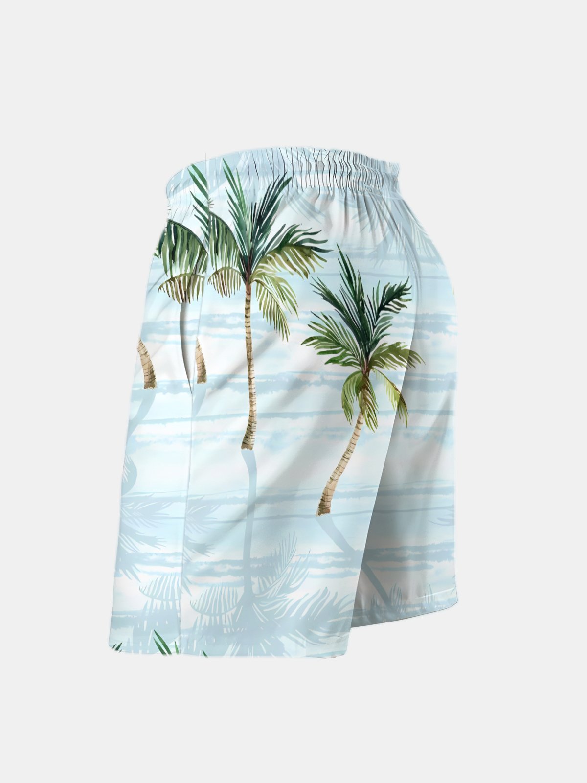 Men's Swim Trunks Hawaiian Tropical Palm Tree Beach Shorts with Pockets