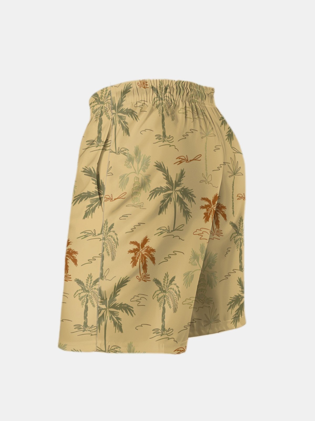 Men's Swim Trunks Hawaiian Tropical Palm Tree Beach Shorts with Pockets
