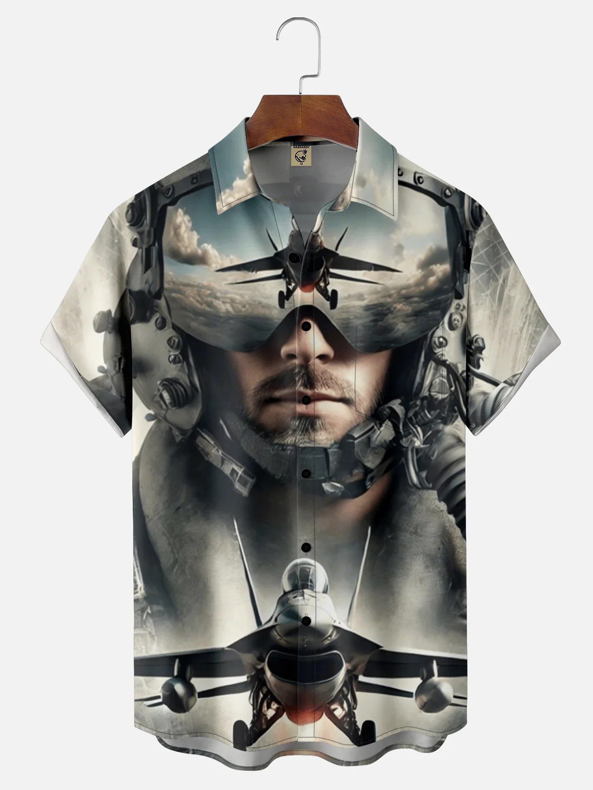 Moisture-wicking Air Force Aircraft Art Memorial Day Chest Pocket Casual Shirt