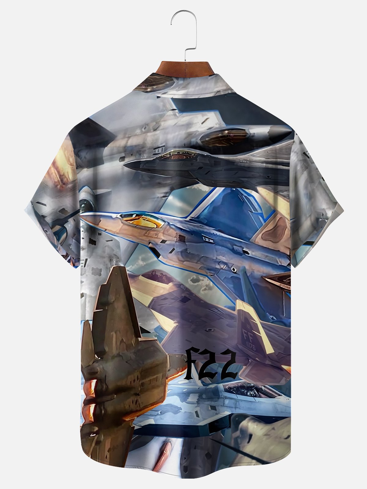 Moisture-wicking Memorial Day Air Force F22 Chest Pocket Casual Shirt