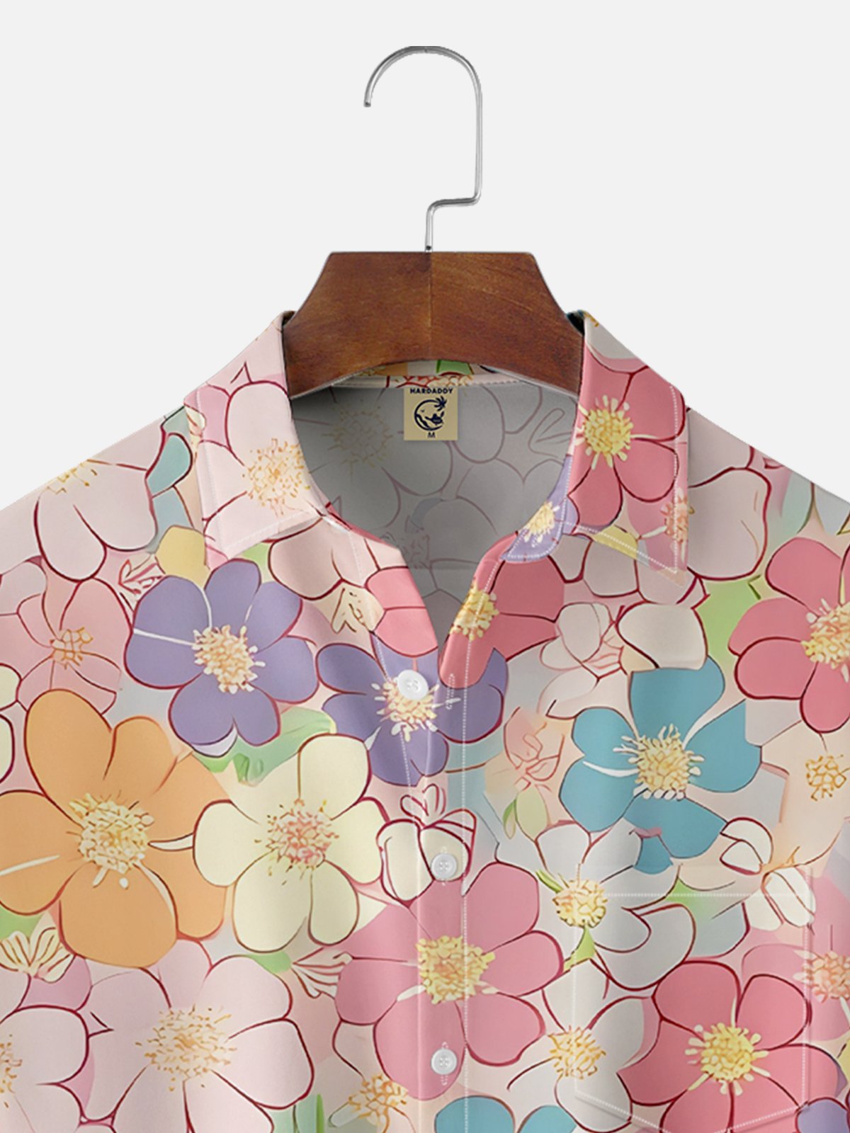Moisture-wicking Fun Intricate Floral Chest Pocket Hawaiian Shirt
