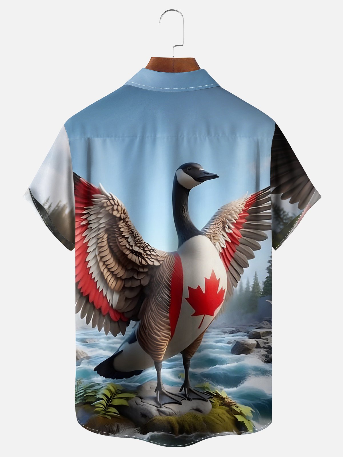 Moisture-wicking Canada Day Flag Funny Chest Pocket Casual Shirt
