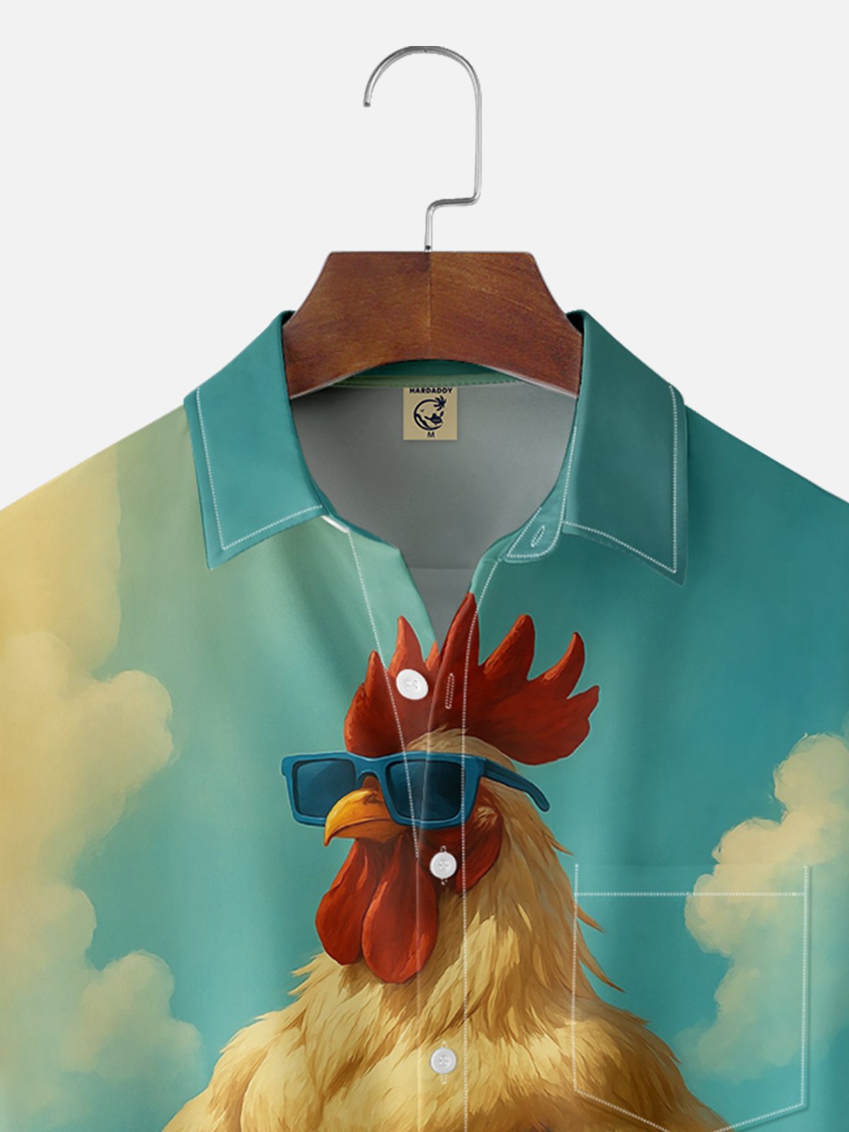 Moisture-wicking Strong Chicken Beach Chest Pocket Hawaiian Shirt
