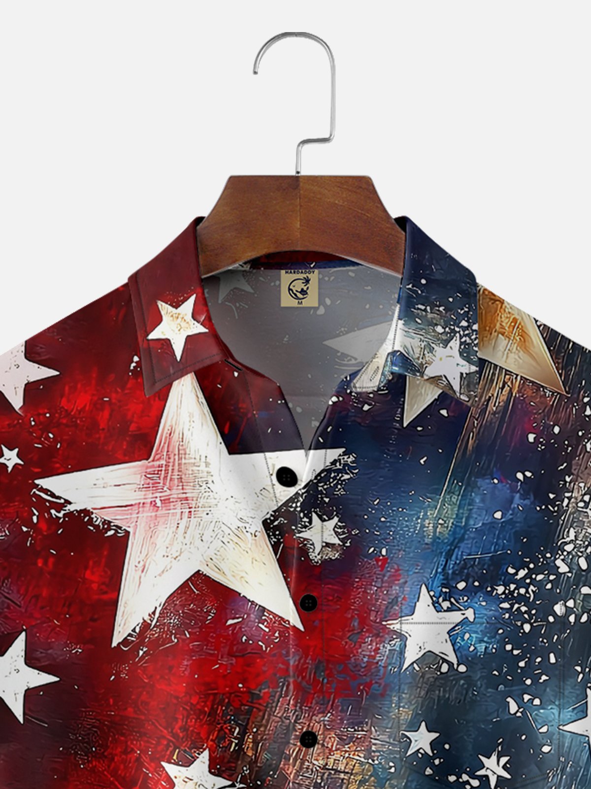 Moisture-wicking American Flag Art Chest Pocket Casual Shirt