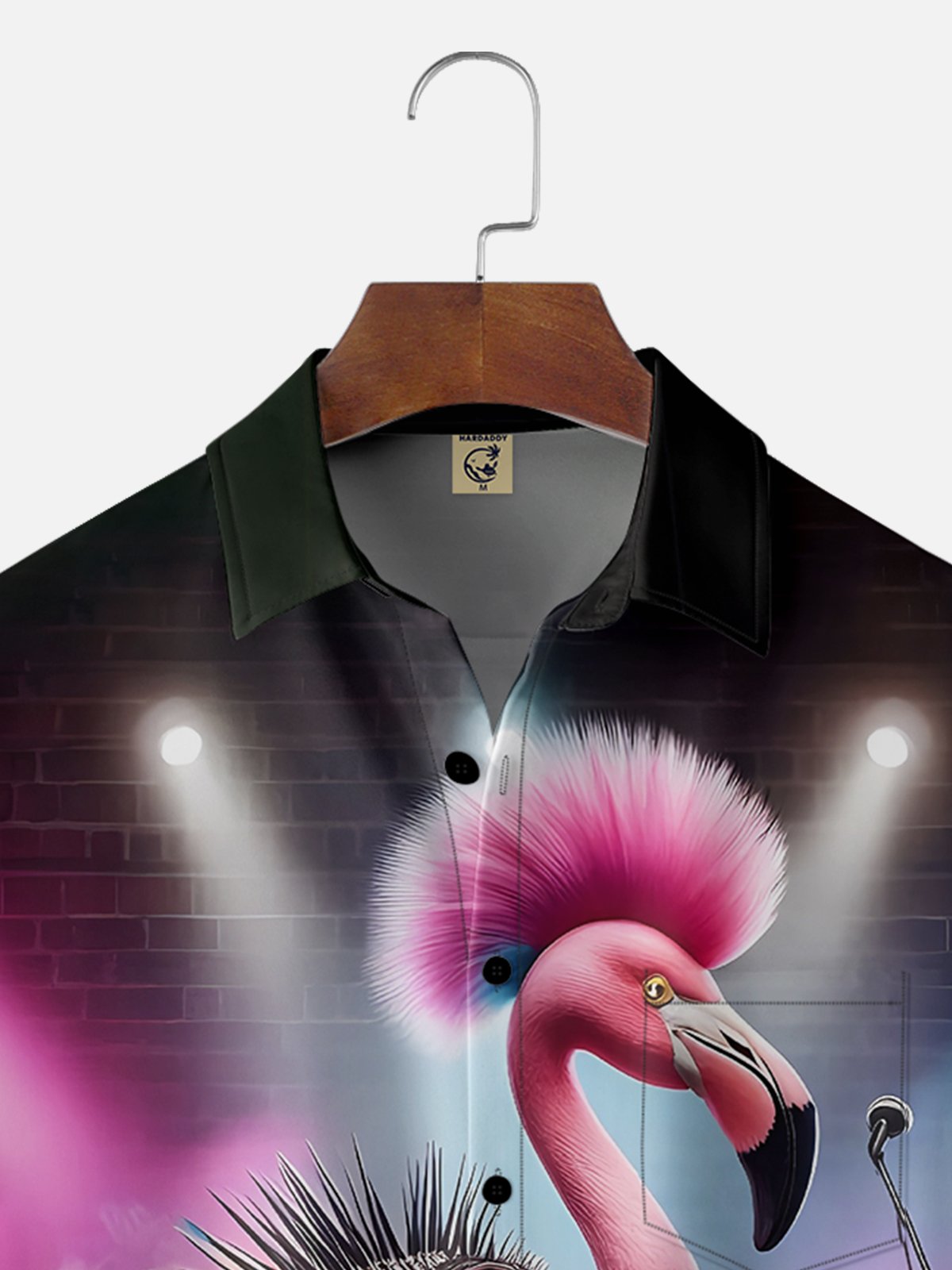 Moisture-wicking Rock Flamingo Chest Pocket Hawaiian Shirt