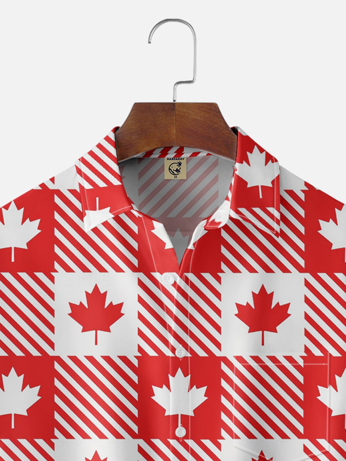 Moisture Wicking Canada Day Maple Leaf Chest Pocket Hawaiian Shirt