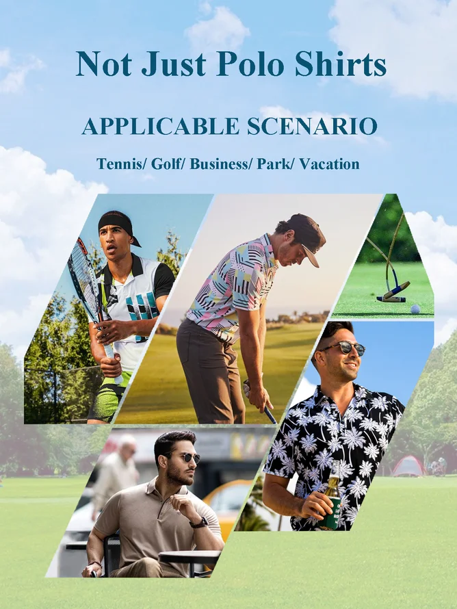 Moisture Wicking Hawaiian Flower Sandwich Golf Polo