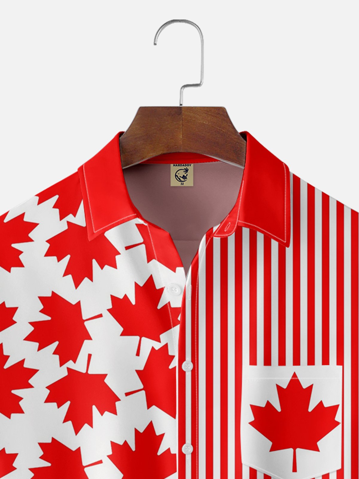Moisture-wicking Canada Day Maple Leaf Chest Pocket Casual Shirt