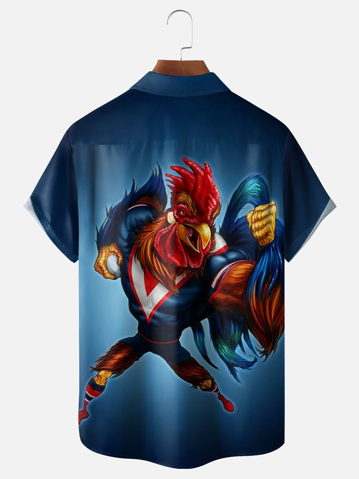 Moisture Wicking Funny Chicken Chest Pocket Hawaiian Shirt