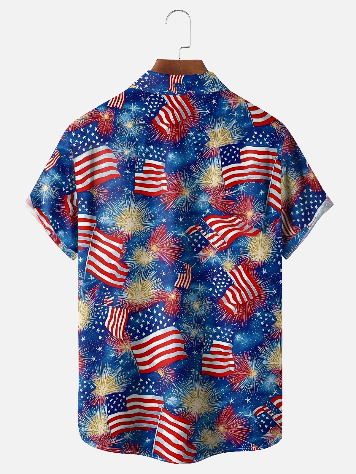 Moisture-wicking American Flag National Patriotic Chest Pocket Casual Shirt