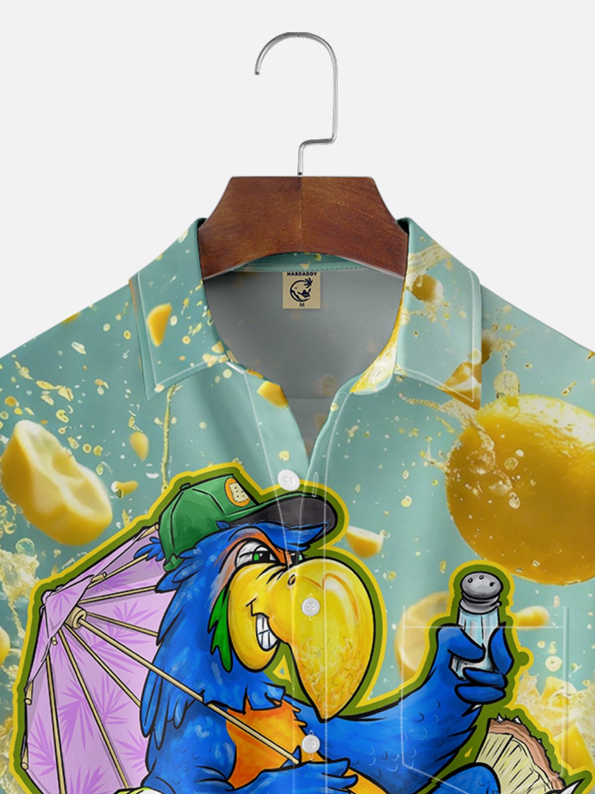 Moisture-wicking Art Illustrator Collaboration Parrot Chest Pocket Hawaiian Shirt
