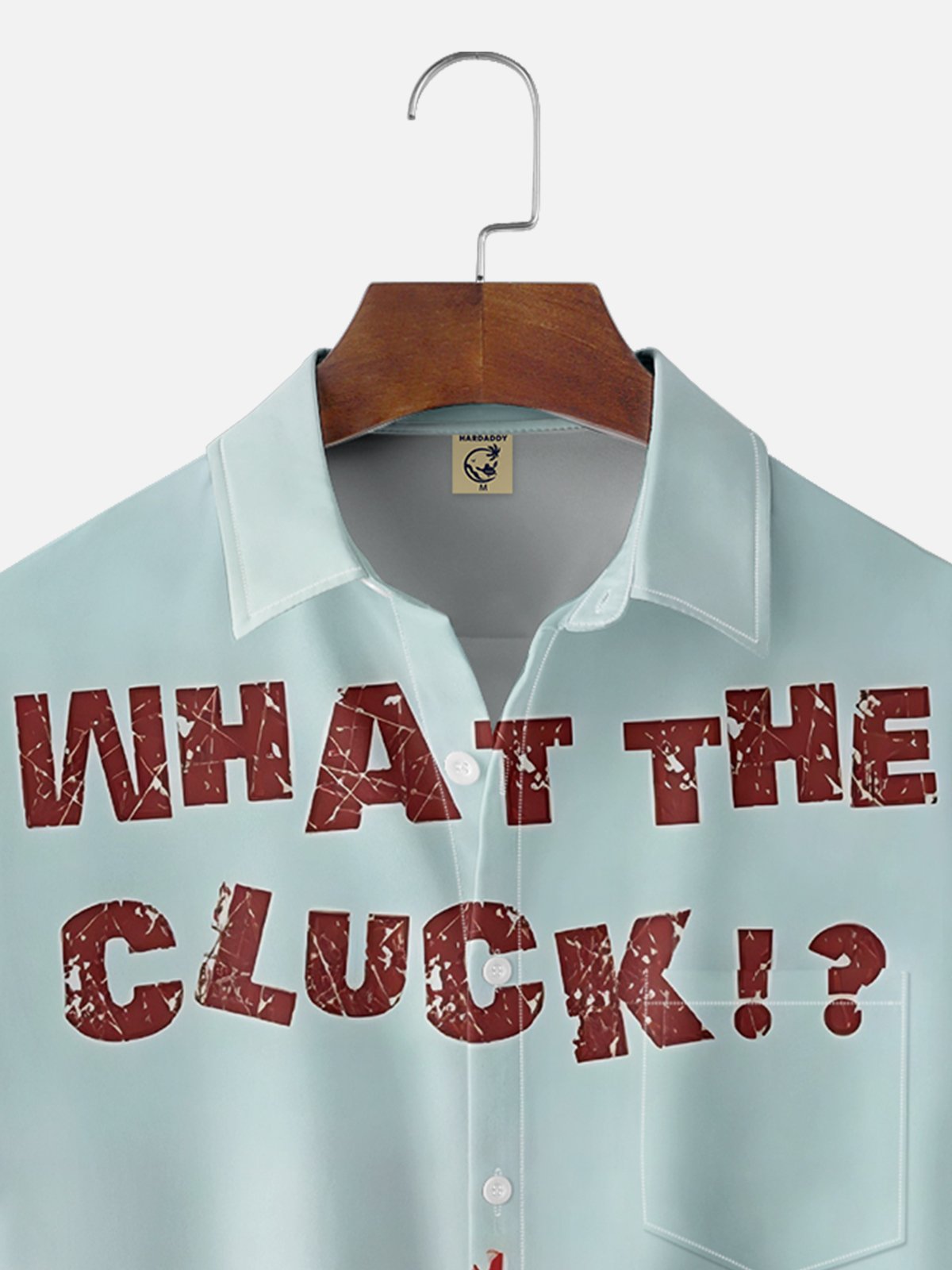 Moisture Wicking Funny Chicken Chest Pocket Hawaiian Shirt