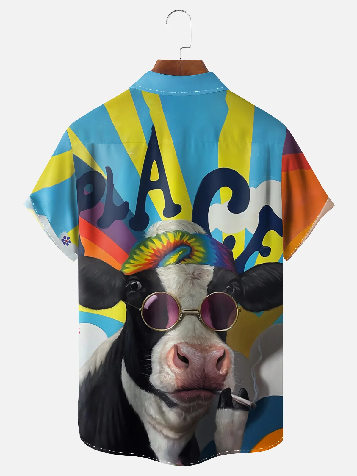 Moisture Wicking Cow Chest Pocket Hawaiian Shirt