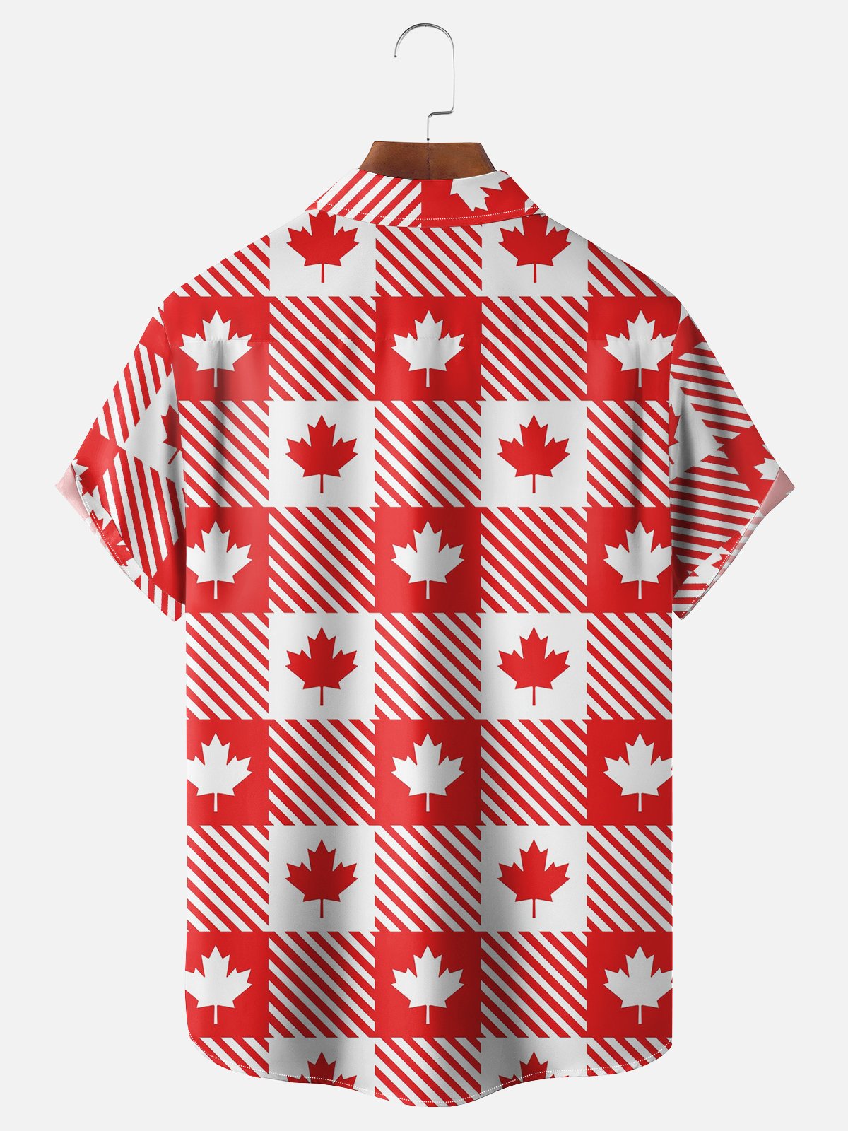 Moisture Wicking Canada Day Maple Leaf Chest Pocket Hawaiian Shirt