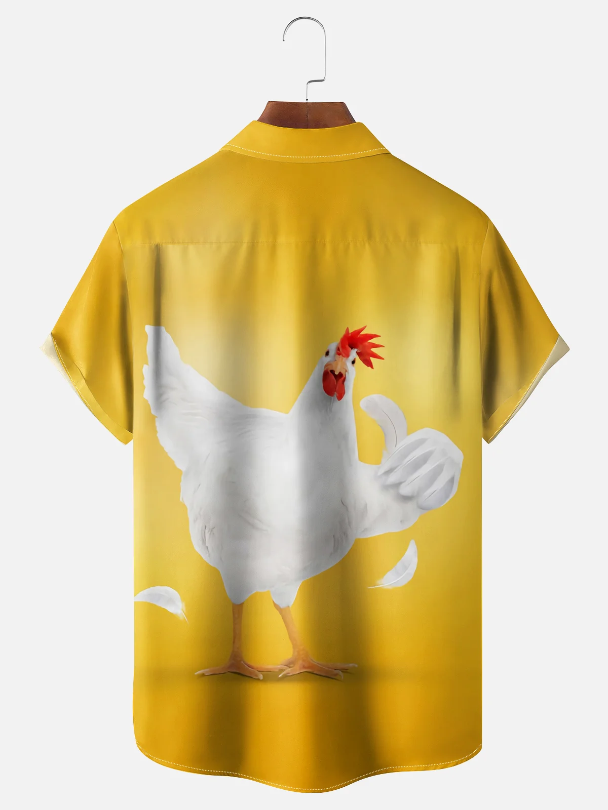 Moisture Wicking Funny Chicken Chest Pocket Hawaiian Shirt