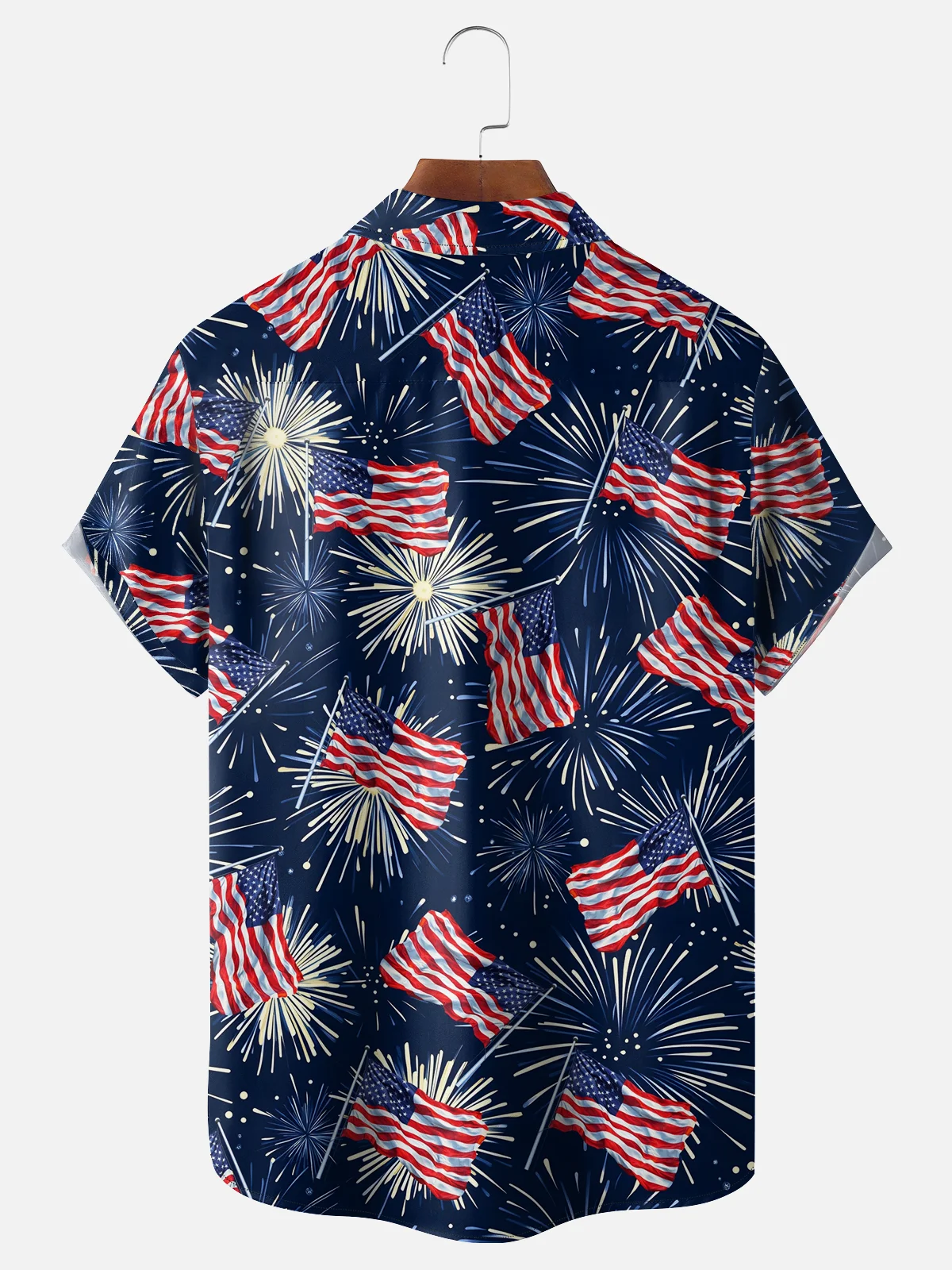 Moisture-wicking American Flag National Patriotic Chest Pocket Casual Shirt