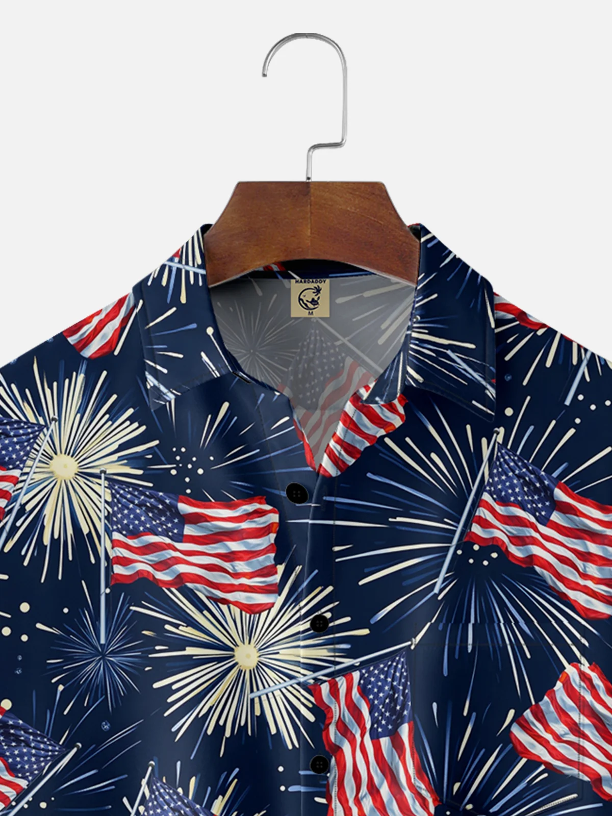 Moisture-wicking American Flag National Patriotic Chest Pocket Casual Shirt