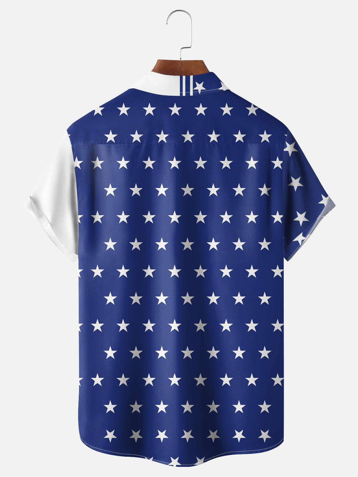 Moisture-wicking American National Day Elements Chest Pocket Hawaiian Shirt