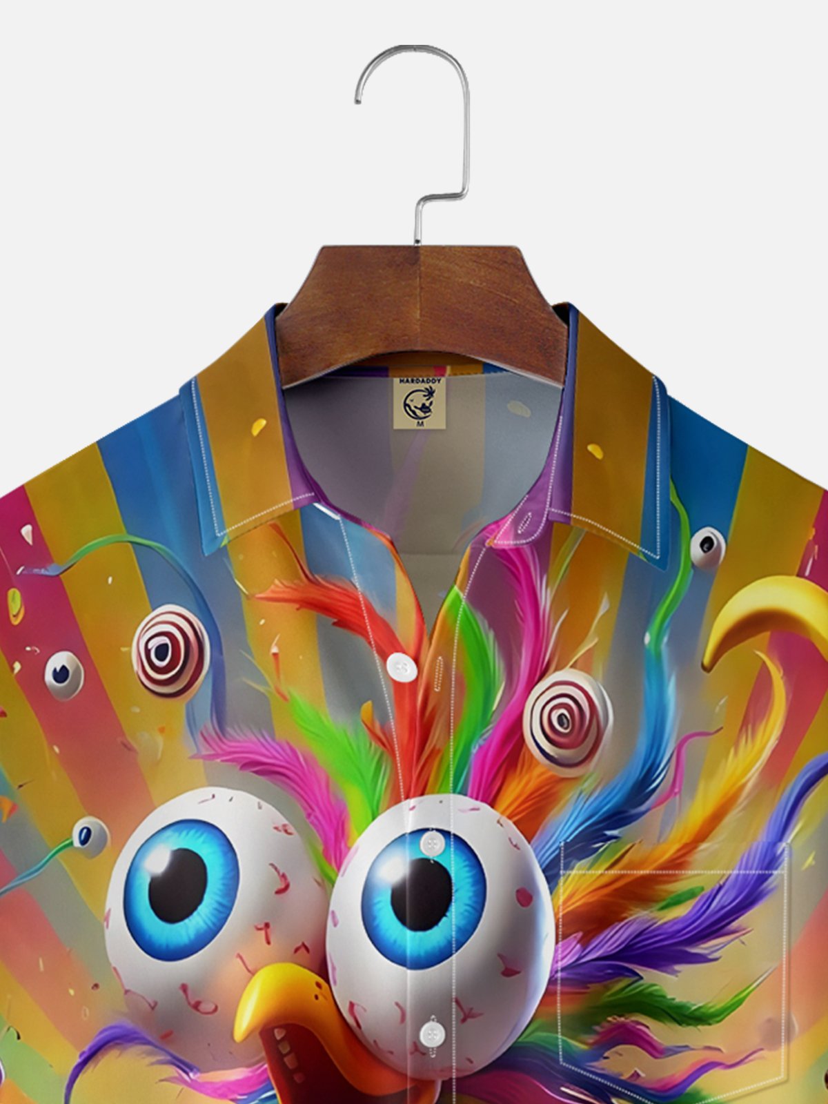 Moisture Wicking Funny Chicken Chest Pocket Hawaiian Shirt