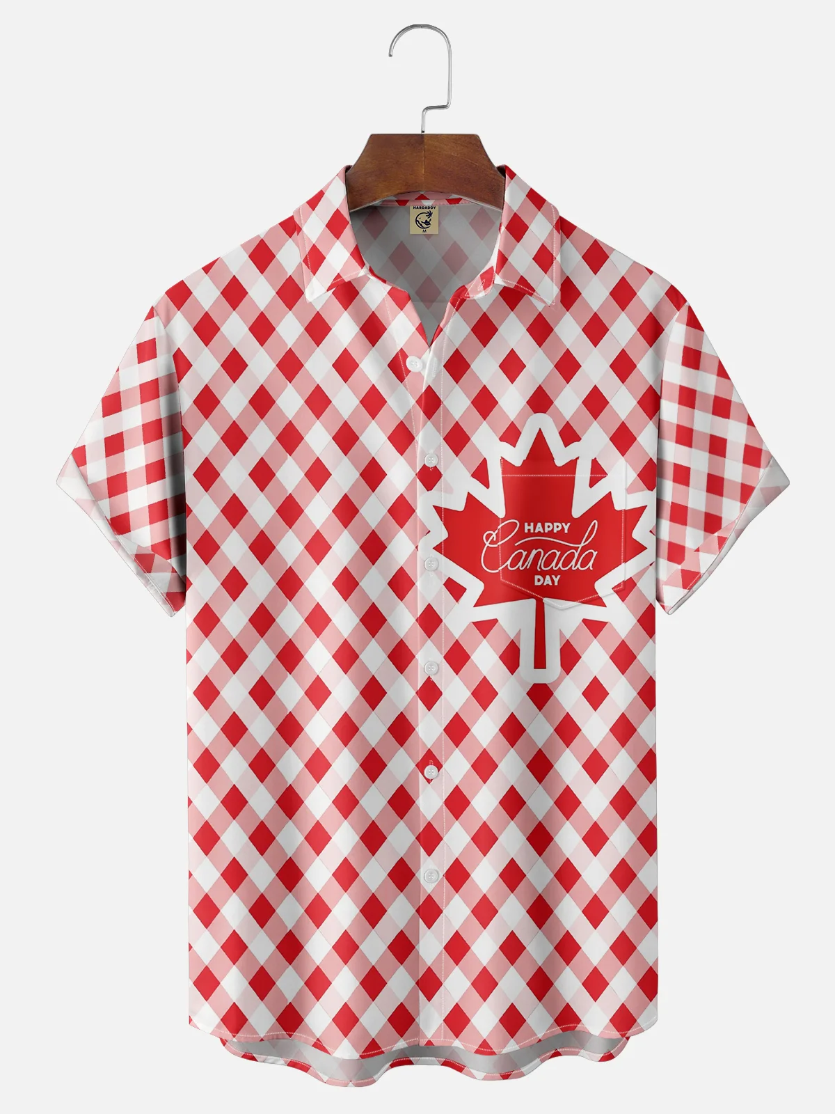 Moisture Wicking Canada Day Maple Leaf Chest Pocket Hawaiian Shirt