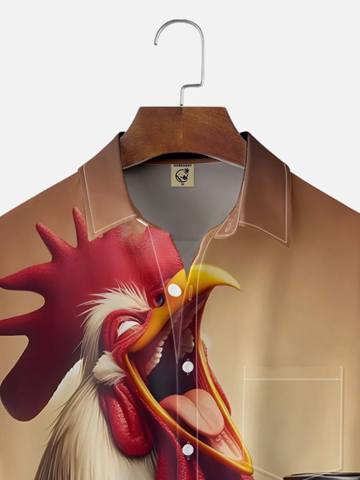 Moisture Wicking Funny Chicken Chest Pocket Hawaiian Shirt