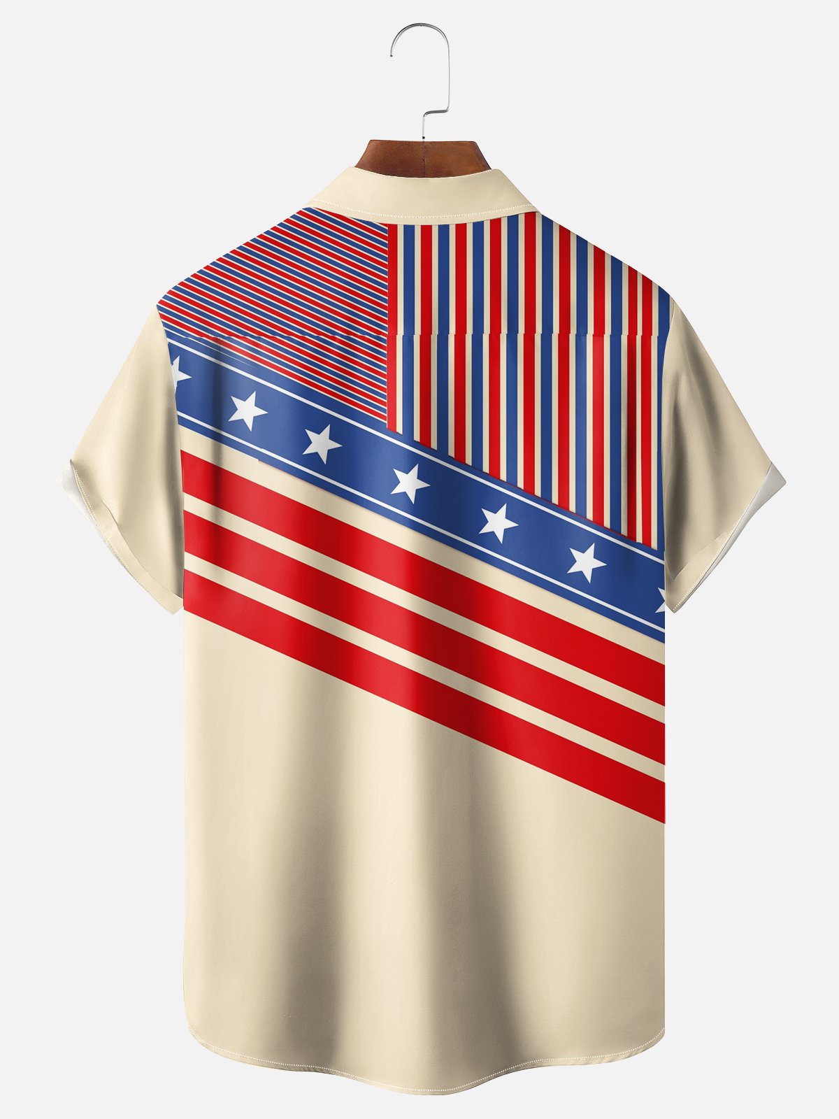 Moisture-wicking American National Day Bigfoot Chest Pocket Casual Shirt