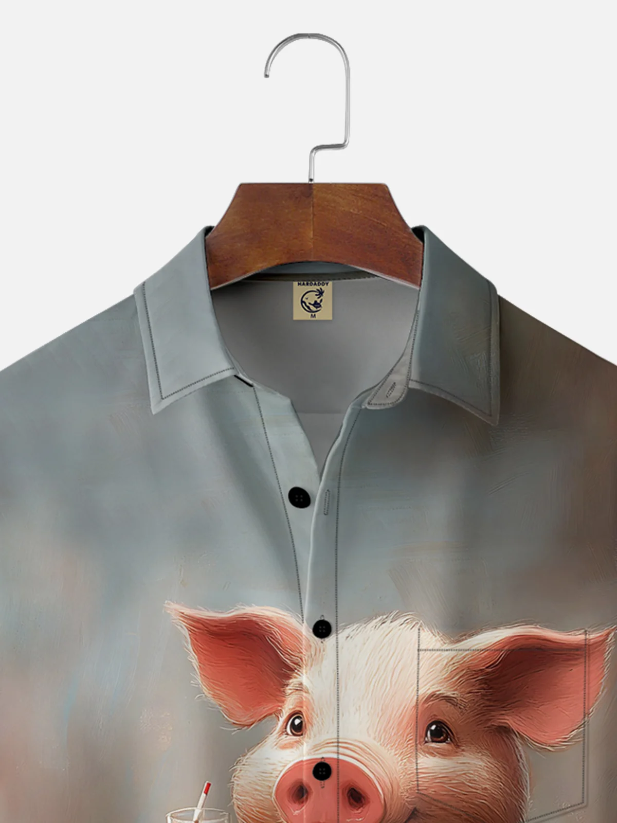 Moisture-wicking Canada Day Beaver Pig Chest Pocket Casual Shirt