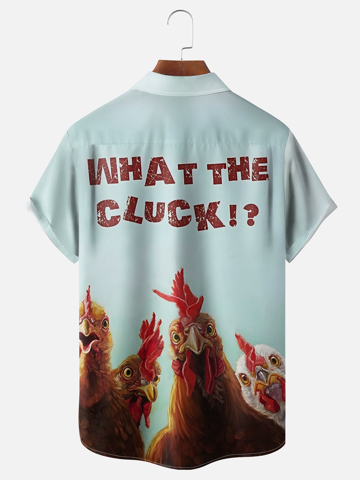 Moisture Wicking Funny Chicken Chest Pocket Hawaiian Shirt