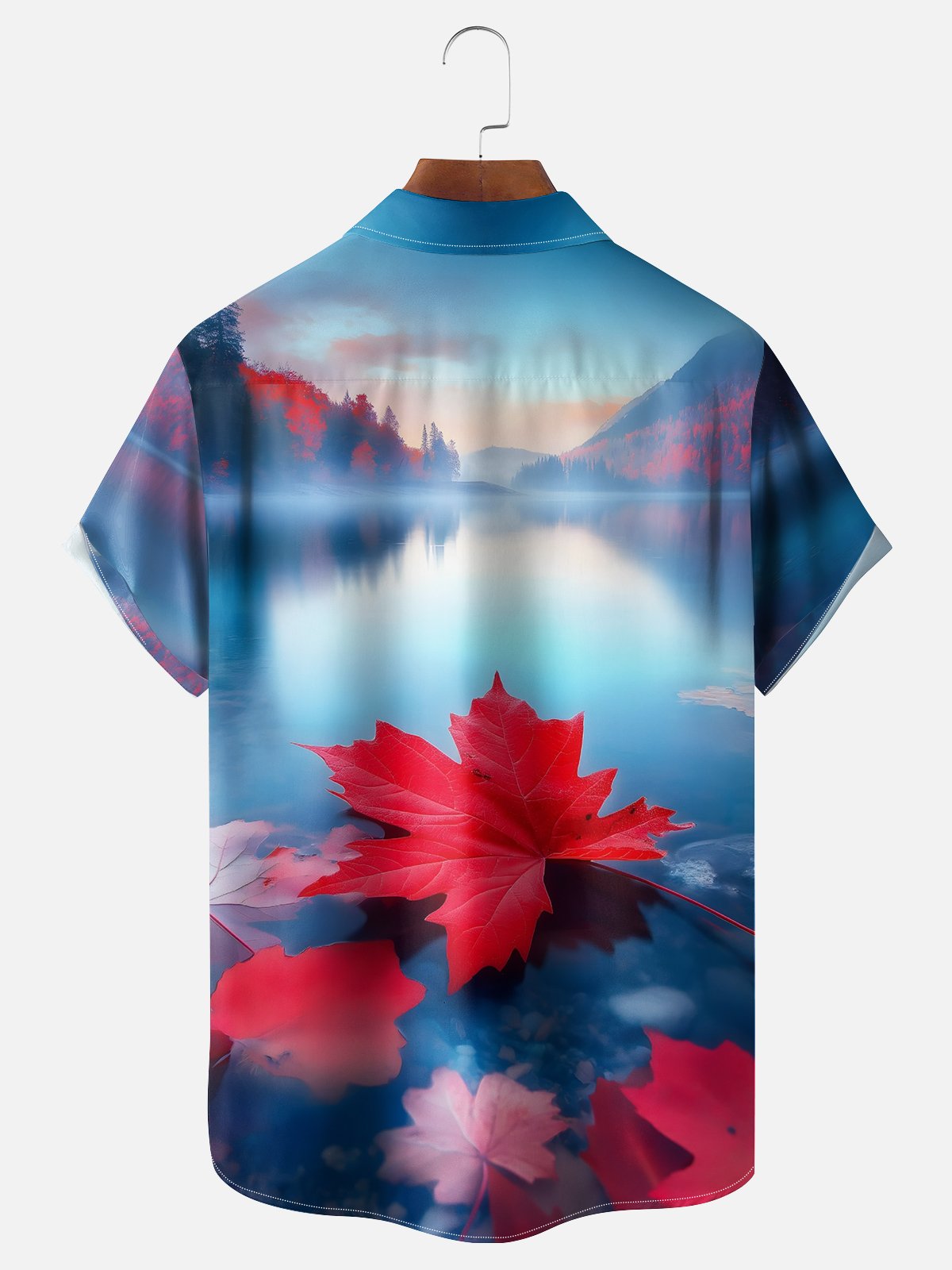 Moisture Wicking Canada Day Maple Leaf Chest Pocket Hawaiian Shirt