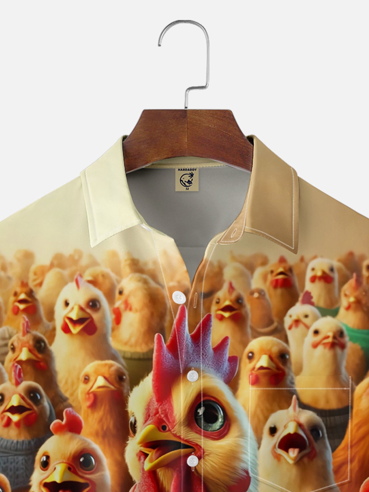 Moisture Wicking Funny Chicken Chest Pocket Hawaiian Shirt