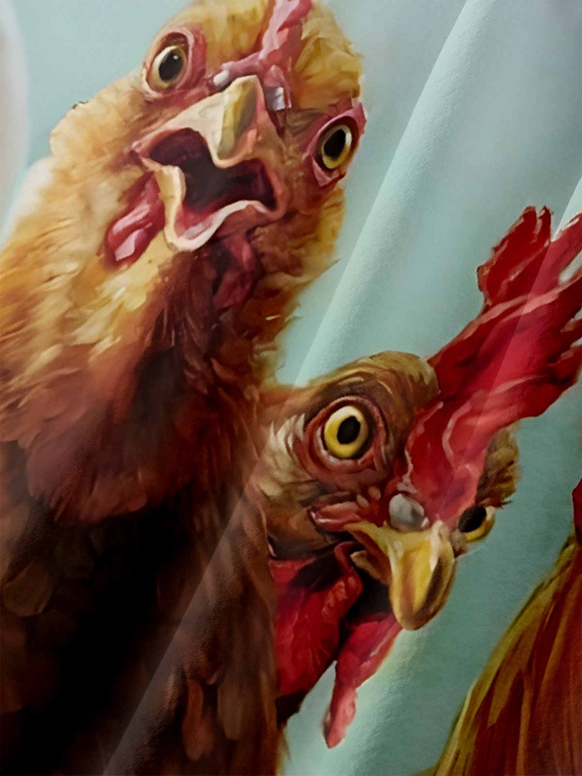Moisture Wicking Funny Chicken Chest Pocket Hawaiian Shirt