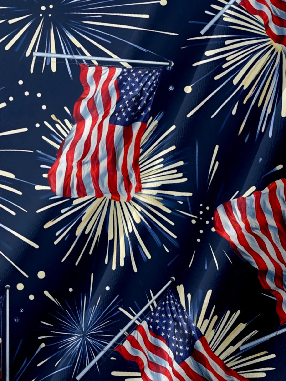 Moisture-wicking American Flag National Patriotic Chest Pocket Casual Shirt