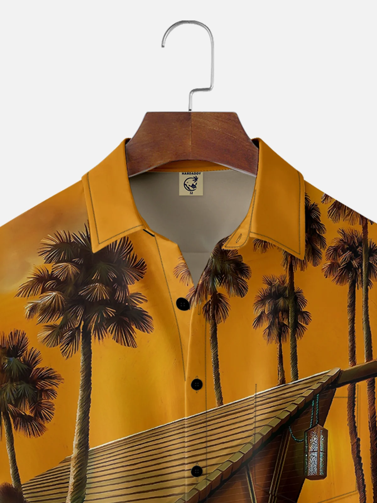 Moisture-wicking Car Tiki Coconut Tree Chest Pocket Hawaiian Shirt