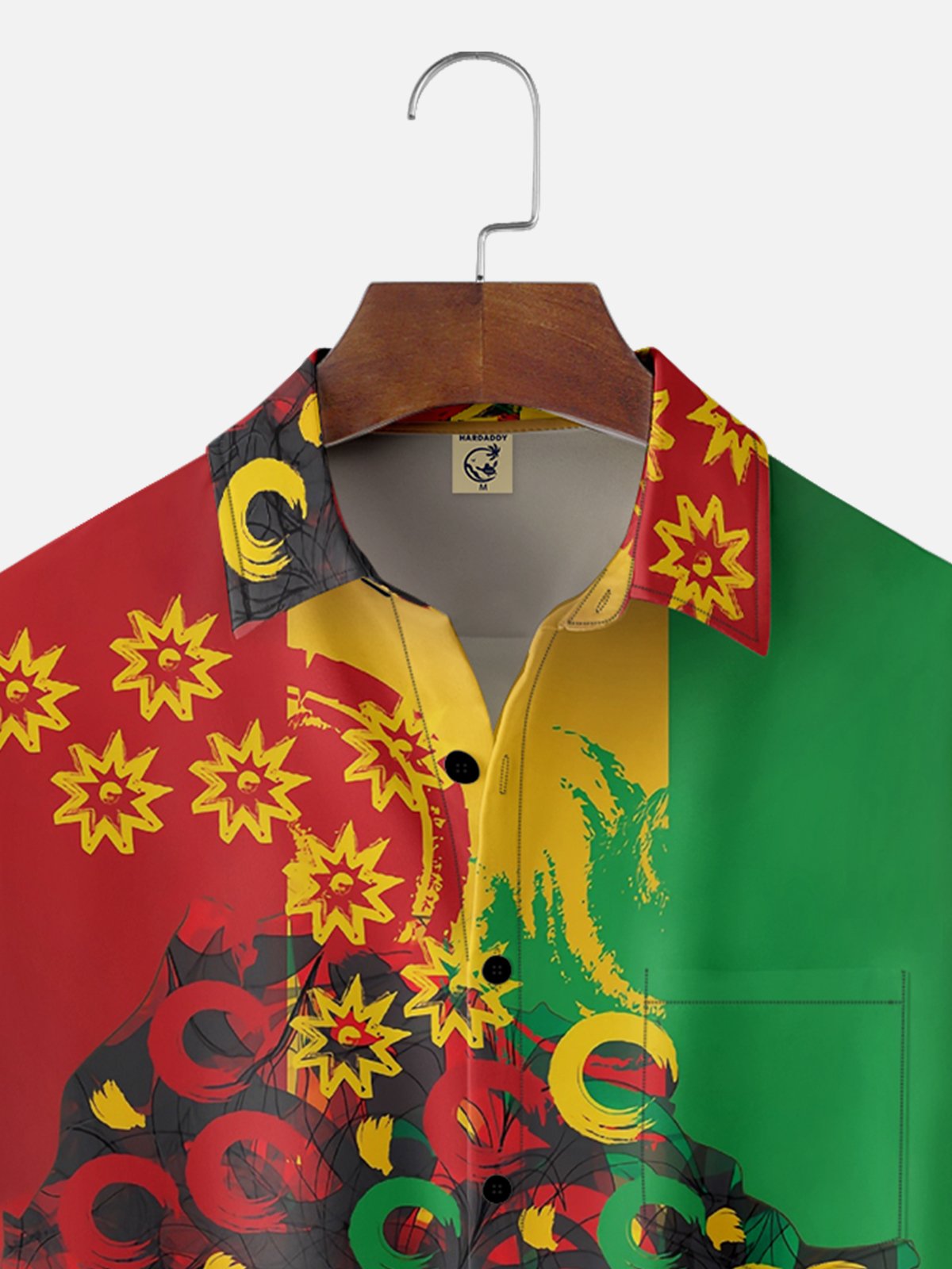 Moisture-wicking Juneteenth Stripes Chest Pocket Casual Shirt